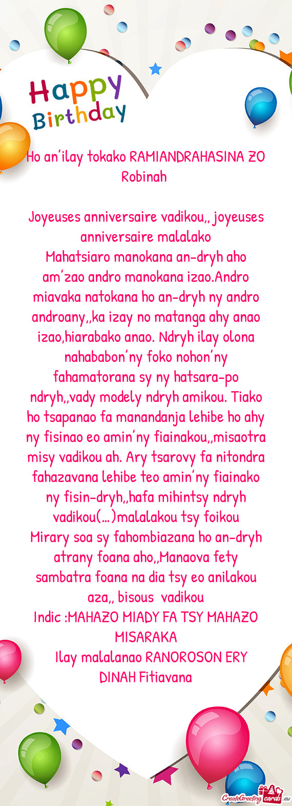 Indic :MAHAZO MIADY FA TSY MAHAZO MISARAKA